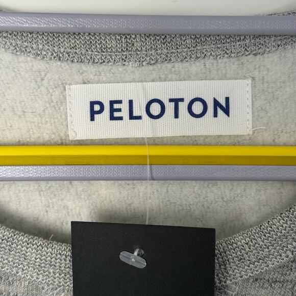 Peloton Piped Crewneck Pullover Gray Cotton Blend Lightweight Sweater New XL - Picture 7 of 10